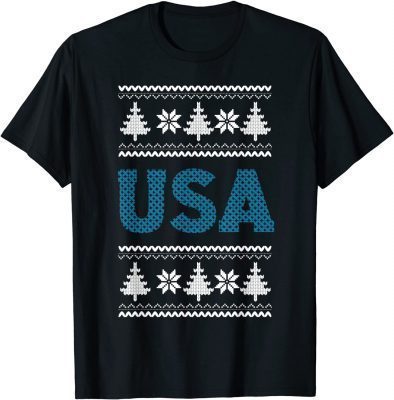 Official Patriotic Anti Biden USA Republican Ugly Christmas Sweater T-Shirt