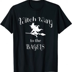 Halloween Pun Witch Way To The Bagels T-Shirt