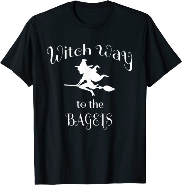Halloween Pun Witch Way To The Bagels T-Shirt