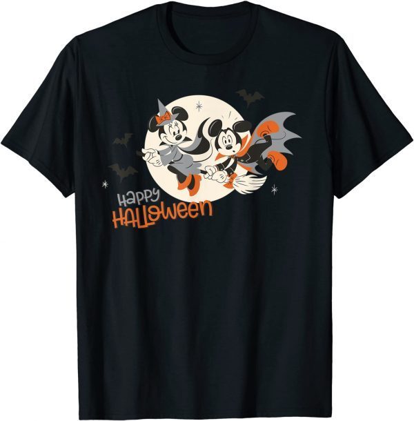 Funny Disney Halloween Minnie and Minnie Flying T-Shirt