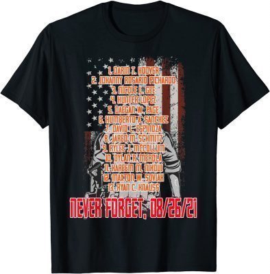 Never Forget Of Fallen Soldiers 13 Heroes Name T-Shirt