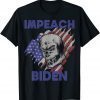 Distressed Us Flag Impeach Biden Republican Anti Biden Skull T-Shirt