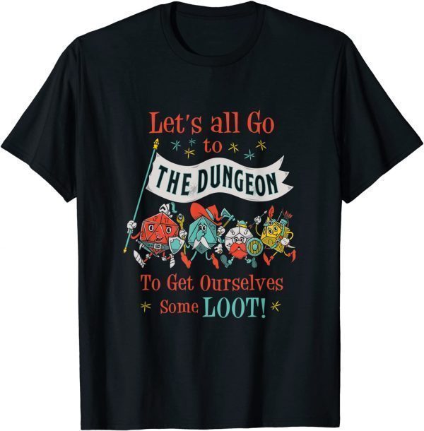 Let's Go To The Dungeon - Vintage Cartoon Fantasy Game Dice Classic T-Shirt