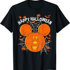 Funny Disney Mickey & Friends Mickey Pumpkin Happy Halloween T-Shirt