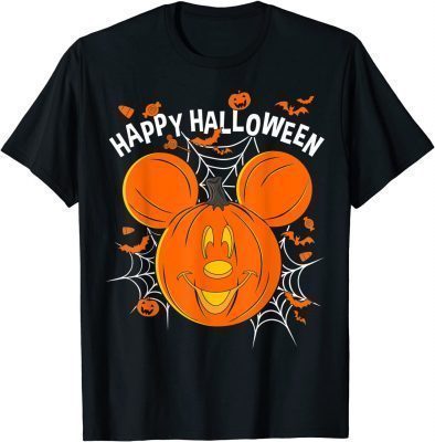 Funny Disney Mickey & Friends Mickey Pumpkin Happy Halloween T-Shirt