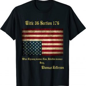 American Flag Distress Upside Down Thomas Jefferson Patriot Unisex T-Shirt