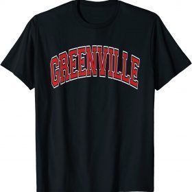 Greenville South Carolina SC Varsity Style Red Text T-Shirt