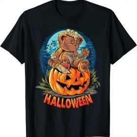Funny Teddy Bear Halloween Costume for Men Pumpkin T-Shirt