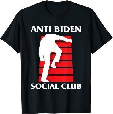 Retro Anti Biden Social Club Funny Joe Biden falling stairs Gift Tee Shirt