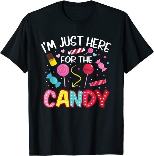 Official I'm Just Here For The Candy Halloween Cute Lollipop Sweets T-Shirt