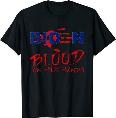 joe biden hand spring blood on his hands -bring trump back T-Shirt