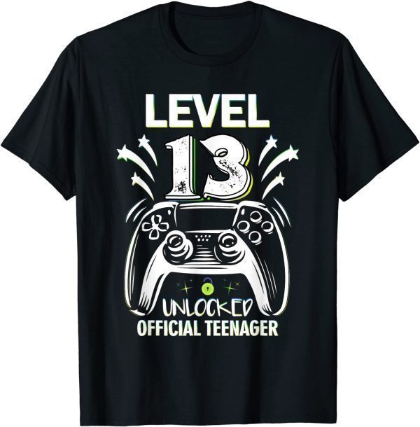 Level 13 Unlocked Official Teenager 13th Birthday Gamer T-Shirt