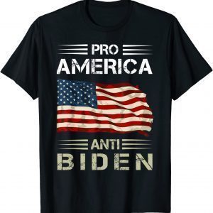 T-Shirt Pro America Anti Biden Not My President US Flag Funny
