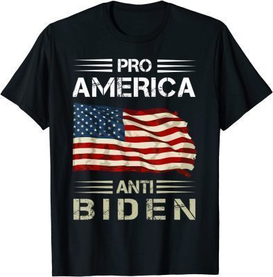T-Shirt Pro America Anti Biden Not My President US Flag Funny