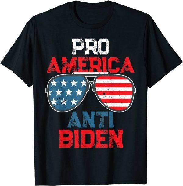 Pro America Anti Joe Biden USA Sunglasses Impeach Him Retro T-Shirt