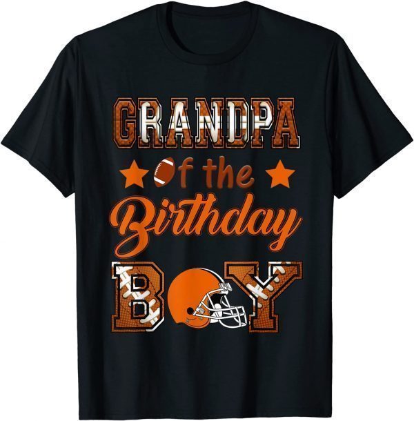 Grandpa of the Birthday Boy Football Lover Family Matching T-Shirt