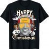 Vintage Anti Joe Biden Happy Christmas Halloween Pumpkin T-Shirt