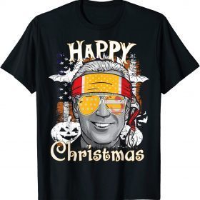 Vintage Anti Joe Biden Happy Christmas Halloween Pumpkin T-Shirt