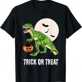 Halloween Dinosaur T-rex Pumpkin Halloween Kids Boys Men Funny T-Shirt