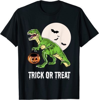 Halloween Dinosaur T-rex Pumpkin Halloween Kids Boys Men Funny T-Shirt