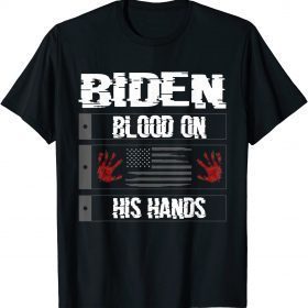 Blood On His Hands Biden Bring Trump Back Distressed US Flag T-Shirt