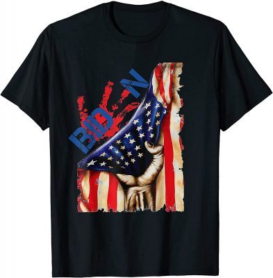 Funny Biden Blood Hands Bring Trump Back US Flag Anti Biden Tee Shirt