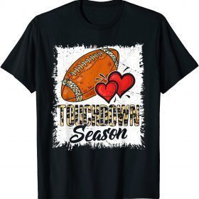 Funny Bleached Touchdown Season Leopard Football Tees Women Men T-Shirt