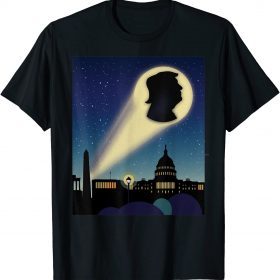 Sky Signal Over Washington Calling Trump - Anti Biden Funny T-Shirt