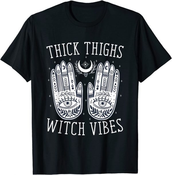 Classic Thick Thighs Witch Vibes Halloween T-Shirt