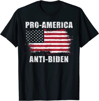 Classic Pro America Anti Biden Vintage Retro Patriot US Flag T-Shirt