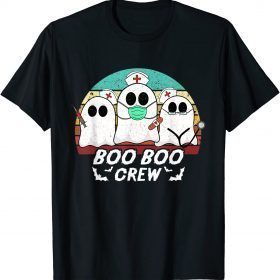 Funny Boo Boo Crew Funny Nurse Halloween Ghost Costume RN Vintage T-Shirt