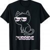 Purride Demisexual Flag Sunglasses Gay Pride Cat Lover Gift T-Shirt