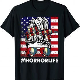 Biden Horror Story American Zombie Horror Life Messy Bun T-Shirt
