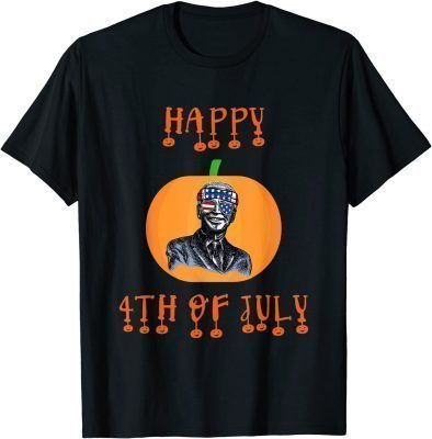 Funny Anti Joe Biden Happy 4th of July Pumpkin Head T-Shirt