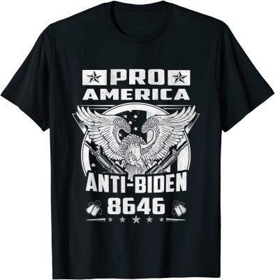 Classic Pro America Anti-Biden 8646 Freedom Eagle Political Humor T-Shirt