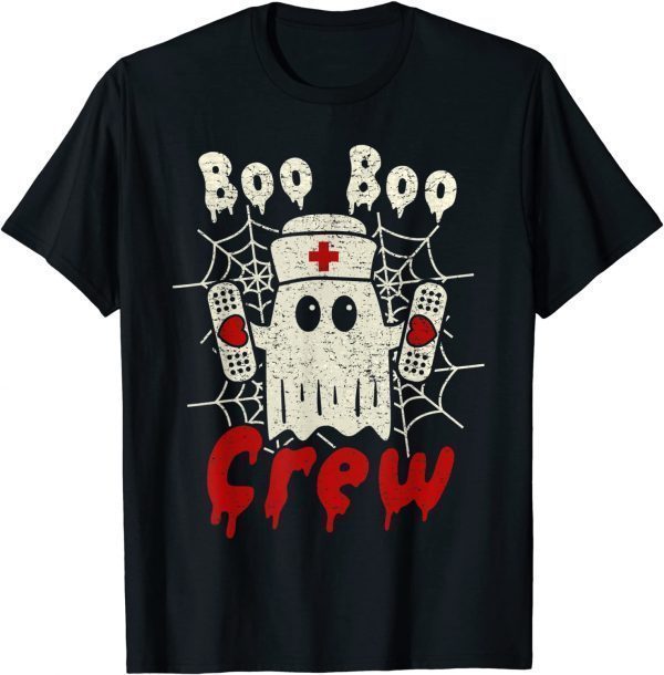 Boo Boo Crew Shirt Nurse Ghost Costume Funny Halloween Funny T-Shirt