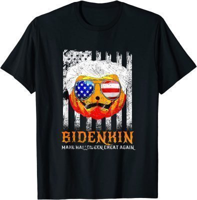 Funny Biden Pumpkin Make Halloween Great Again Bidenkin USA 2021 T-Shirt