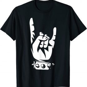 Giant Rock Fingers Horns Hand Heavy Rock Music Classic T-Shirt