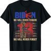 Blood On His Hands Biden We Will Never Forgive Or Forget Classic T-Shirt