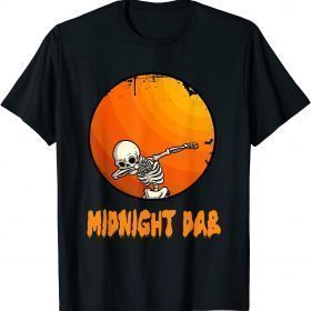 Official Midnight DAB Halloween Spooky Skull Skeleton Pumpkin Halloween T-Shirt