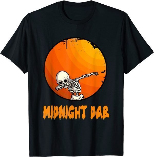 Official Midnight DAB Halloween Spooky Skull Skeleton Pumpkin Halloween T-Shirt