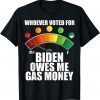 Official Anti Biden Owes Me Gas Money Pro America Tee For Republicans T-Shirt