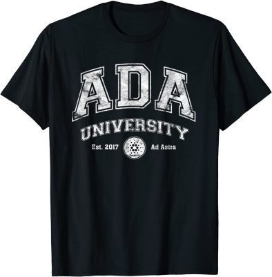 T-Shirt ADA University, Distressed Cardano Logo College Style Crypto 2021