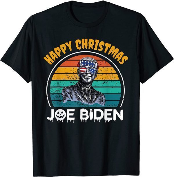 Happy Christmas Halloween 2021 Jokes Pumpkin Joe Biden Retro T-Shirt