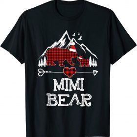 Red Plaid Mimi Bear Shirt Matching Pajama Family T-Shirt