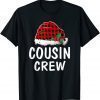 Cousin Crew Santa Red Plaid Xmas Funny Christmas Pajamas T-Shirt