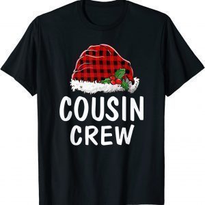 Cousin Crew Santa Red Plaid Xmas Funny Christmas Pajamas T-Shirt