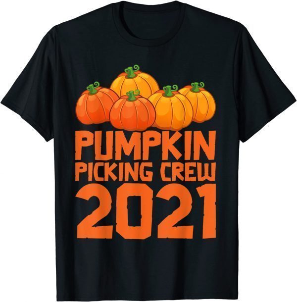 Pumpkin Picking Crew 2021 Halloween Toddler Kids Costume Gift Tee Shirt