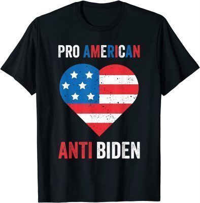 Pro American Anti Biden USA Heart Impeach Biden Unisex T-Shirt