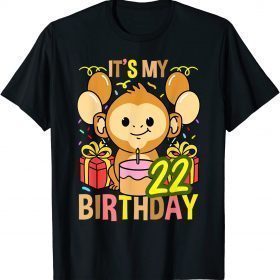 Funny Its My 22nd Birthday Monkey Lover T-Shirt